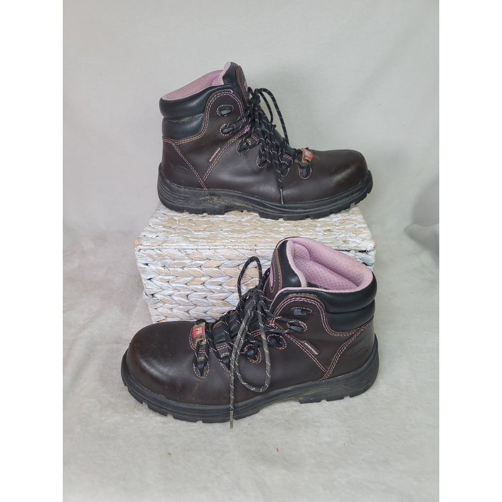 Avenger A7123 Framer Brown/Pink Leather Composite Toe Work Boots Womens 11 ASTM